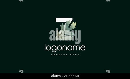 Anfangsbuchstabe Z Eichenblatt Logo Design Stock Vektor