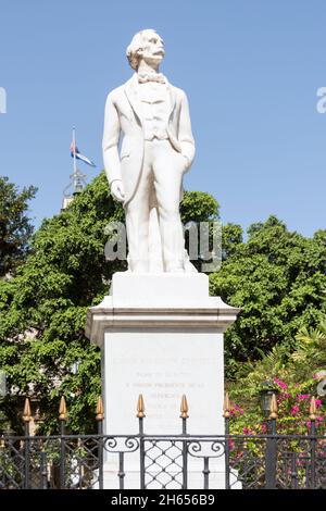 Statue oder Skulptur des Heimatvaters Carlos Manuel de Cespedes in der Altstadt von Havanna, Kuba. November 12, 2021 Stockfoto