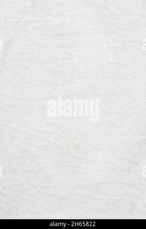 Detailreiche Leinwand. Weißer Oberflächenhintergrund aus Stoff. Stockfoto