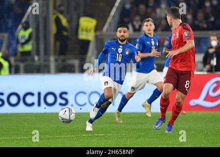 Lorenzo Insigne (Italien) während des FIFA World Cup Qatar 2022 Gruppe C Qualifikationsspiel zwischen Italien und der Schweiz im Olimpico stadi Stockfoto