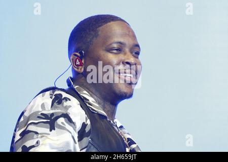 Las Vegas, USA. November 2021. YG tritt am Freitag, den 12. November 2021, auf der Bühne des Day N Vegas Music Festivals auf dem Gelände des Las Vegas Festival in Las Vegas, Nevada, auf. Foto von James Atoa/UPI Credit: UPI/Alamy Live News Stockfoto