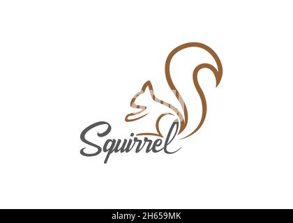 Kreatives Eichhörnchen Buchstabe Logo Design Symbol Vektor Illustration Stock Vektor