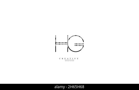 Buchstabenbuchstaben Initialen Monogramm-Logo HG GH H G Stock Vektor