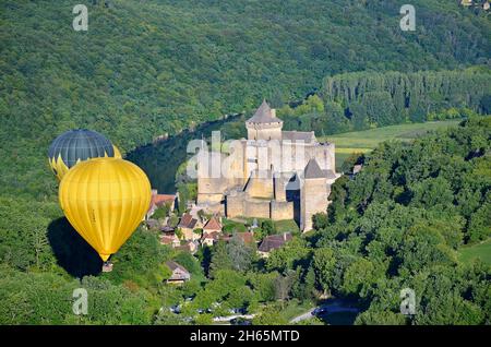 Frankreich, Dordogne, Perigord Noir, Dordogne Tal, Castelnaud-la Chapelle beschriftet Les Plus beaux villages de France (einer der schönsten Dorf Stockfoto