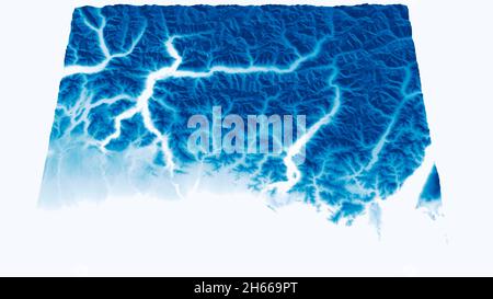 Lombardische Berge, Bergreliefs in der Umgebung von Lecco, Como und Gardasee. Italien. Satellitenansicht. Alpen. Schnee Stockfoto