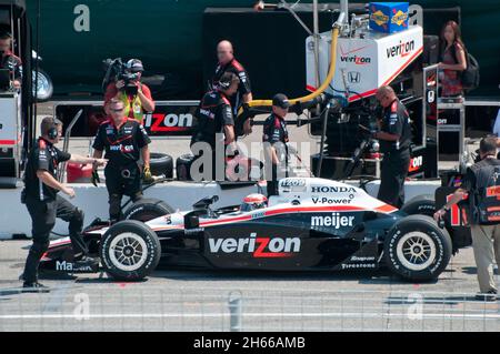 Honda-Rennwagen auf der Rennstrecke Stockfoto