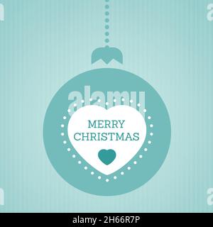 Weihnachtskugel mit dem Text Frohe Weihnachten. Hintergrundinspiration. Vektorgrafik, flaches Design Stock Vektor