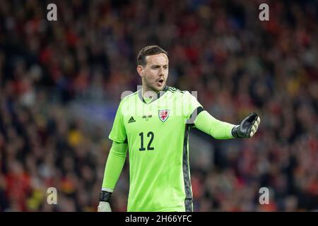 Cardiff, Wales, Großbritannien. November 2021. Danny ward aus Wales beim Qualifikationsspiel der Weltmeisterschaft 2022 zwischen Wales und Weißrussland im Cardiff City Stadium. Kredit: Mark Hawkins/Alamy Live Nachrichten Stockfoto