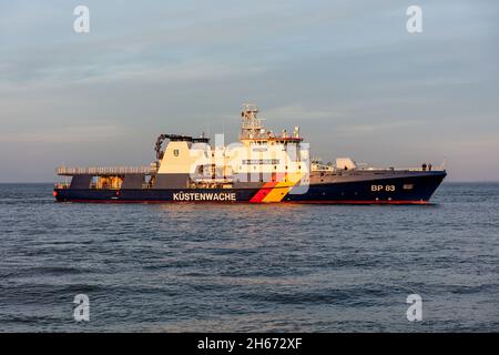 Bundespolizeiboot BP 83 BAD DÜBEN an der Elbe Stockfoto