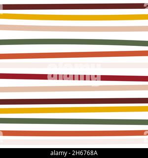 Herbst gestreifter Hintergrund. Warme Herbstfarben. Vektorgrafik, flaches Design Stock Vektor