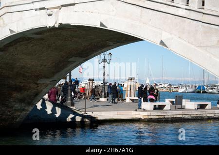 Chioggia, venedig Gegend, Venetien: Details einer wunderschönen kleinen Stadt in der venezianischen lagune Stockfoto