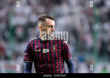 Warschau, Polen. Oktober 2021. Michal Kucharczyk von Pogon gesehen während des polnischen PKO Ekstraklasa League-Spiels zwischen Legia Warszawa und Pogon Stettin im Marschall Jozef Pilsudski Legia Warsaw Municipal Stadium.Endstand; Legia Warszawa 0:2 Pogon Stettin. Kredit: SOPA Images Limited/Alamy Live Nachrichten Stockfoto