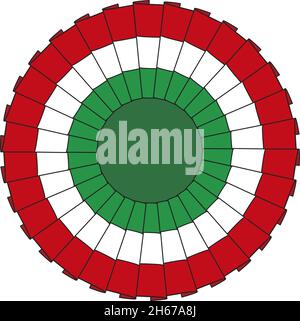Italienische dreifarbige Kakade, Italien, Vektorgrafik Stock Vektor