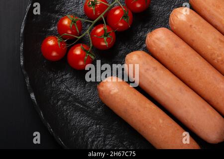 Würste pflanzliches Protein Seitan fleischloser Soja-Weizen klassisch Geschmack vegetarisch Stockfoto