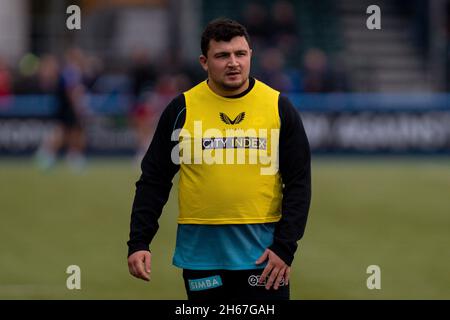 London, Großbritannien. November 2021. Sam Crean #17 von Saracens in London, Vereinigtes Königreich am 11/13/2021. (Foto von Richard Washbrooke/News Images/Sipa USA) Quelle: SIPA USA/Alamy Live News Stockfoto