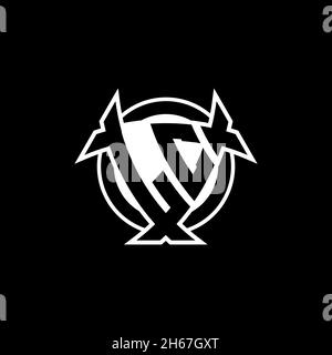 LC Monogram-Logo mit Dreieck-Schild und kreisförmiges Design auf isoliertem Hintergrund. Dreieck-Monogramm-Logo, Schild-Monogramm-Logo, Trian Stock Vektor