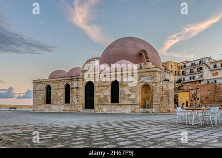 Küçük Hasan Pascha Moschee in Chania, Kreta, Griechenland, Oktober 13, 2021 Stockfoto
