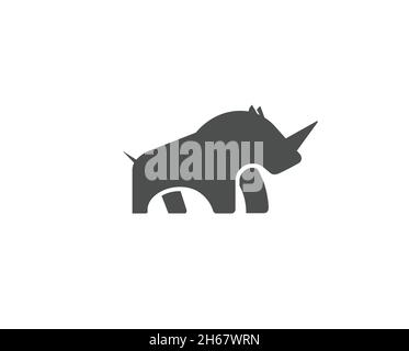 Kreatives abstraktes Rhinozeros Logo Vector Symbol Design Illustration Stock Vektor