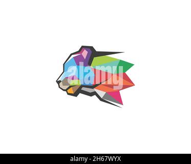 Kreatives, farbenfrohes Panther-Logo Vektorsymbol Designabbildung Stock Vektor