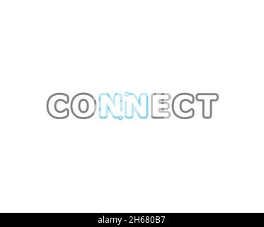 Verbindungs-Typografie Logo Symbol Design Vektor Illustration Stock Vektor