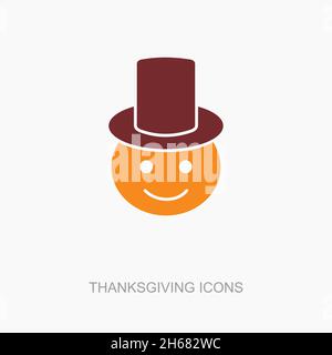 American Pilgrim Children Icon, Thanksgiving Day, Folge 10 Stock Vektor