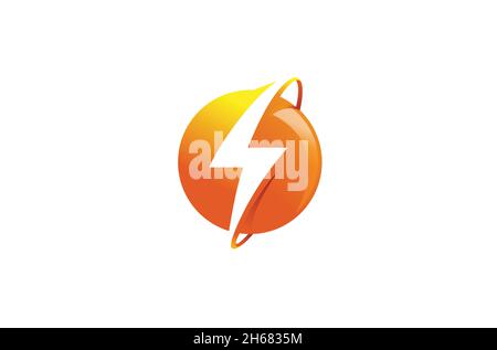 Flash Planet Circle Thunder Logo Vektorgrafik Stock Vektor