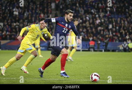 Theo Hernandez aus Frankreich während der FIFA Weltmeisterschaft 2022, Qualifikationsspiel der Gruppe D zwischen Frankreich und Kasachstan am 13. November 2021 im Parc des Princes, Paris, Frankreich - Foto: Jean Catuffe/DPPI/LiveMedia Stockfoto