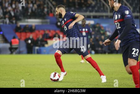 Karim Benzema aus Frankreich während der FIFA Weltmeisterschaft 2022, Qualifikationsspiel der Gruppe D zwischen Frankreich und Kasachstan am 13. November 2021 im Parc des Princes, Paris, Frankreich - Foto: Jean Catuffe/DPPI/LiveMedia Stockfoto