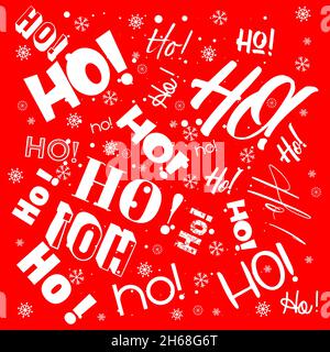 HO! HO! HO! Handgeschriebenes Vektormuster - festliches weihnachtsfesttagsdesign für Geschenkpapier, Karten, Banner und Poster etc. - editierbarer Vektor EPS Stock Vektor