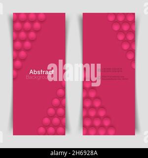 Abstrakt rosa Kreis Hintergrund mit 3D-Kugeln Stock Vektor