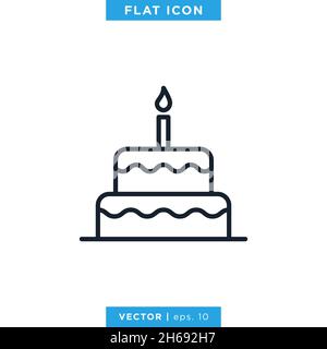 Geburtstag Tag Kuchen Symbol Vektor Stock Illustration Design Vorlage. Stock Vektor