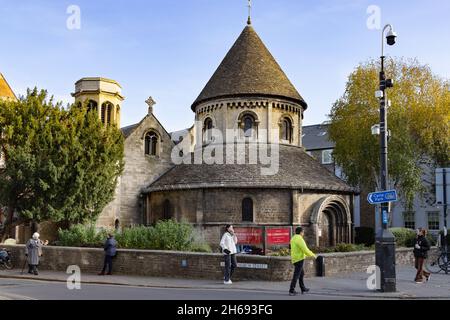 Round Church Cambridge UK; aka Church of the Holy Grabecher, eine mittelalterliche Kirche in der Bridge Street, Cambridge England Stockfoto