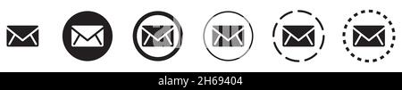 E-Mail-Symbol. Satz von E-Mail-Symbolen. Vektorgrafik. Meldungssymbol. Stock Vektor