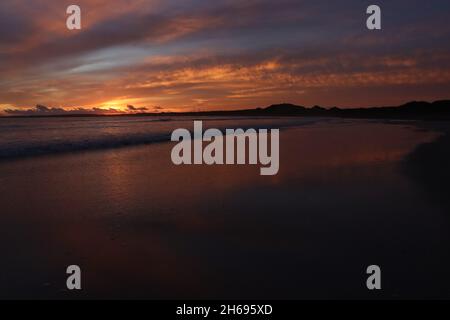 Morgenlicht am Strand von Fraserburgh Stockfoto