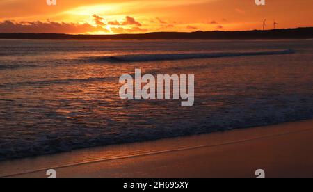 Morgenlicht am Strand von Fraserburgh Stockfoto