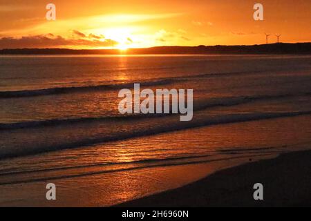 Morgenlicht am Strand von Fraserburgh Stockfoto