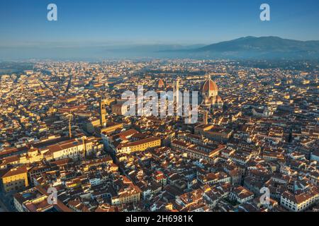 Luftpanorama der Stadt Florenz, Italien Stockfoto