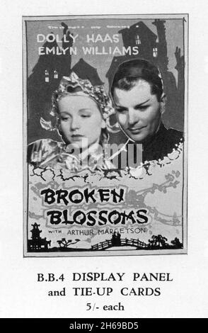 DOLLY HAAS EMLYN WILLIAMS und ARTHUR MARGETSON in BROKEN BLOSSOMS 1936 Regisseur JOHN BRAHM adaptiert von Emlyn Williams aus The Chink and the Child von Thomas Burke und D.W. Griffiths stilles Meisterwerk Broken Blossoms, Regie James A. Carter Julius Hagen Productions / Twickenham Film Distributors Ltd Stockfoto