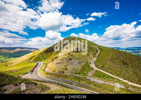 Winnats Pass, Peak District National Park, Derbyshire, England, Vereinigtes Königreich Stockfoto