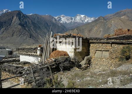 Thini Dorf in Mustang, Nepal Stockfoto