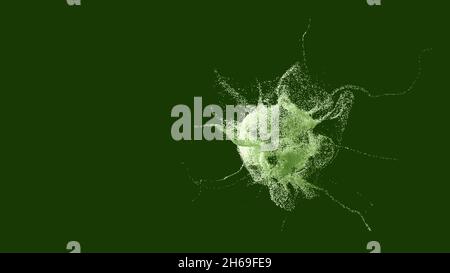 Explosion - 3D-Rendering. Abstrakte Illustration, computergeneriertes Bild (CGI). Kann als Hintergrundbild verwendet werden Stockfoto