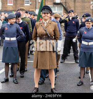 Brentwood, Großbritannien. November 2021. Brentwood Essex 14. Nov 2021 Remembrance Sunday Parade, Brentwood Essex Credit: Ian Davidson/Alamy Live News Stockfoto