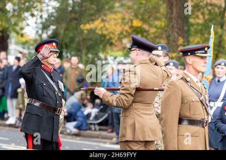 Brentwood, Großbritannien. November 2021. Brentwood Essex 14. Nov 2021 Remembrance Sunday Parade, Brentwood Essex Credit: Ian Davidson/Alamy Live News Stockfoto