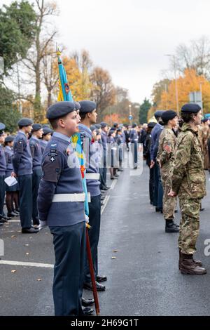 Brentwood, Großbritannien. November 2021. Brentwood Essex 14. Nov 2021 Remembrance Sunday Parade, Brentwood Essex Credit: Ian Davidson/Alamy Live News Stockfoto