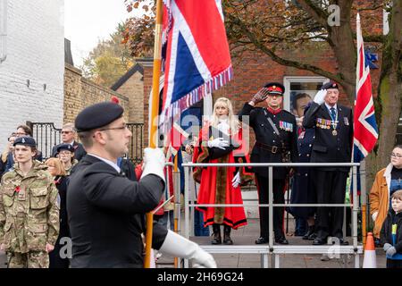 Brentwood, Großbritannien. November 2021. Brentwood Essex 14. Nov 2021 Remembrance Sunday Parade, Brentwood Essex Credit: Ian Davidson/Alamy Live News Stockfoto