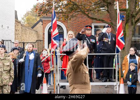 Brentwood, Großbritannien. November 2021. Brentwood Essex 14. Nov 2021 Remembrance Sunday Parade, Brentwood Essex Credit: Ian Davidson/Alamy Live News Stockfoto