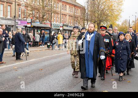 Brentwood, Großbritannien. November 2021. Brentwood Essex 14. Nov 2021 Remembrance Sunday Parade, Brentwood Essex Credit: Ian Davidson/Alamy Live News Stockfoto