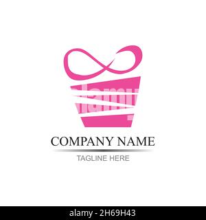 Geschenk Logo Simbol Desain Vorlage Vektor Stock Vektor