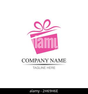 Geschenk Logo Simbol Desain Vorlage Vektor Stock Vektor