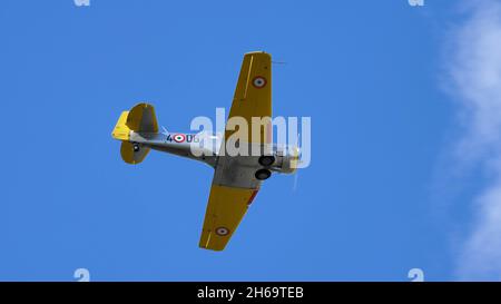 Udine Italien 17. SEPTEMBER 2021 prachtvolles amerikanisches Militärausbildungsflugzeug des Zweiten Weltkriegs. North American T-6 Texan ex Italien Air Force Stockfoto